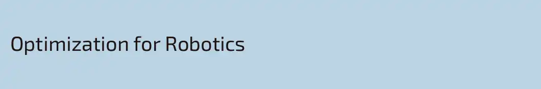 Optimization for Robotics